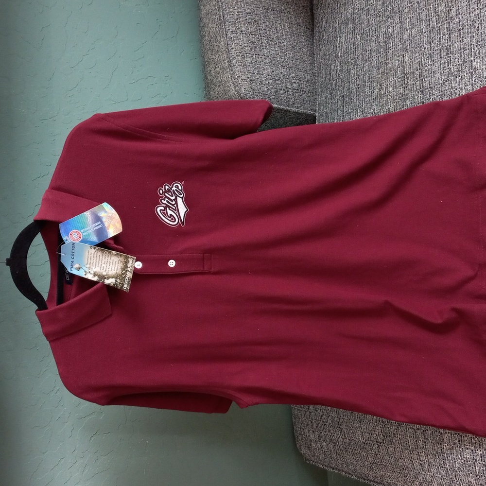 Devon and Jones burgundy prema cotton Griz polo shirt sz S NWT